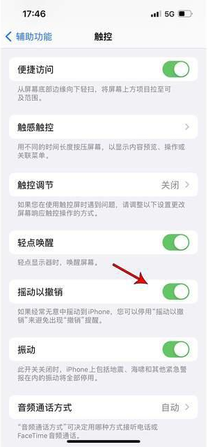 鼓楼苹果手机维修分享iPhone手机如何设置摇一摇删除文字 